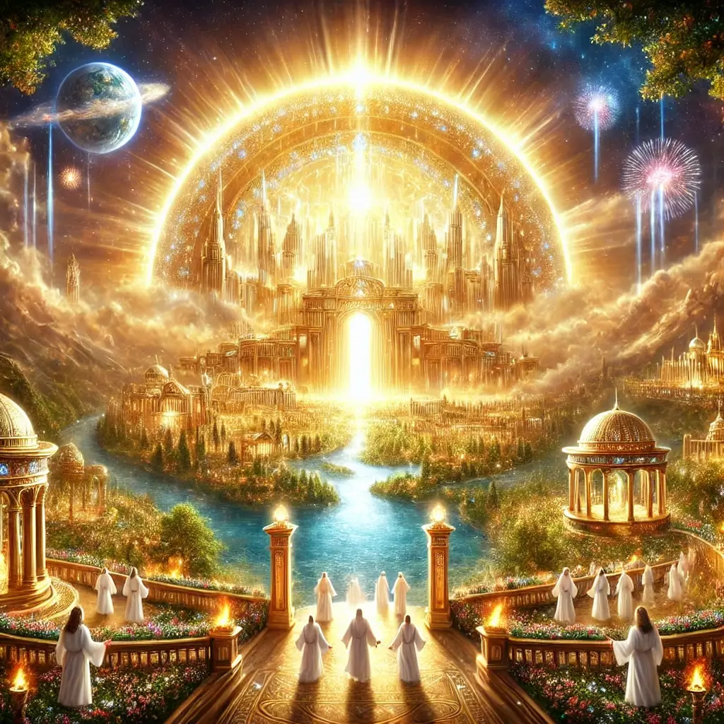 Nova Jerusalém, a cidade celestial iluminada pela glória de Deus,